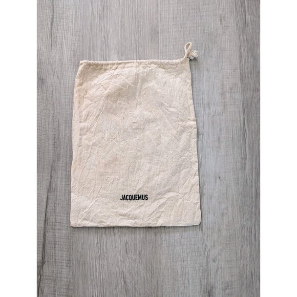 Jacquemus Handbags - Jacquemus Tan Canvas Crinkle Small Dust Bag 10.5" x 14"